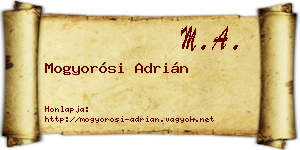 Mogyorósi Adrián névjegykártya